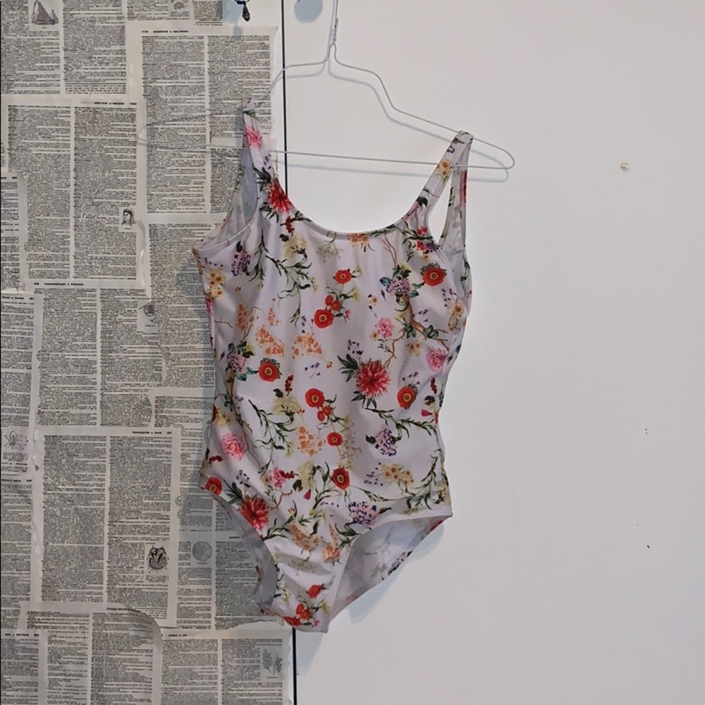One piece floral swim suit size M